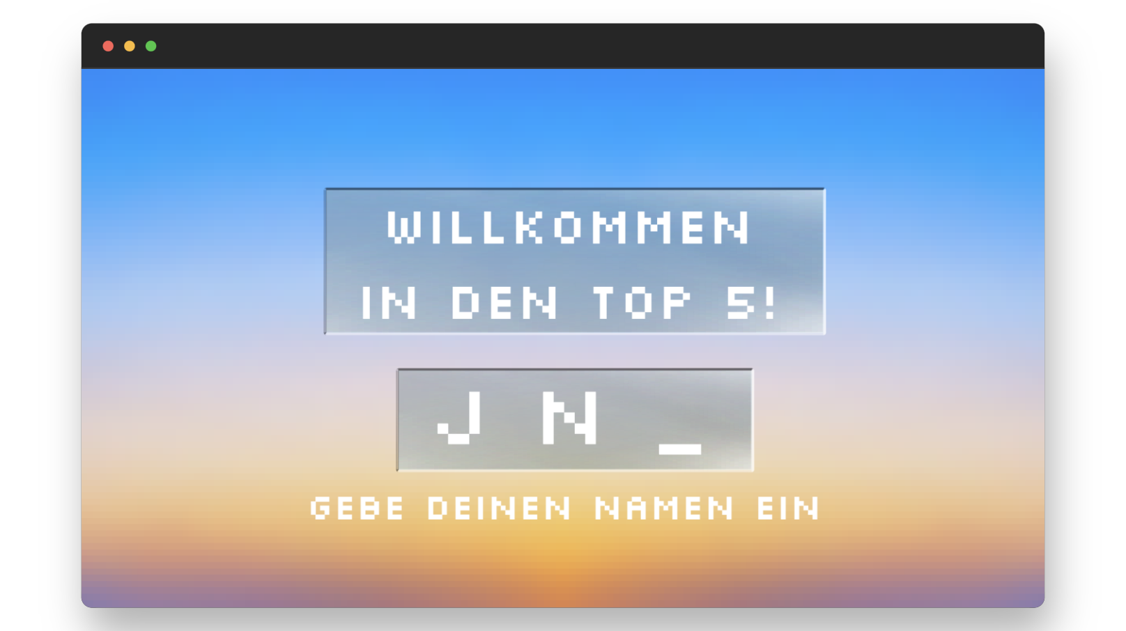 Namen eingeben